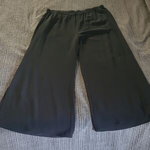 Eileen Fisher Black Wide Leg Oversized Tencel Pants Sz Medium